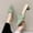 Green, variant on Women's Casual Sandals Low Heel Pointed Toe One-Foot Thick Heel Mules with Crisscross Strap Synthetic Leather Soft Insole for Outdoor & Indoor Use, Size 36-37 EU/US/UK