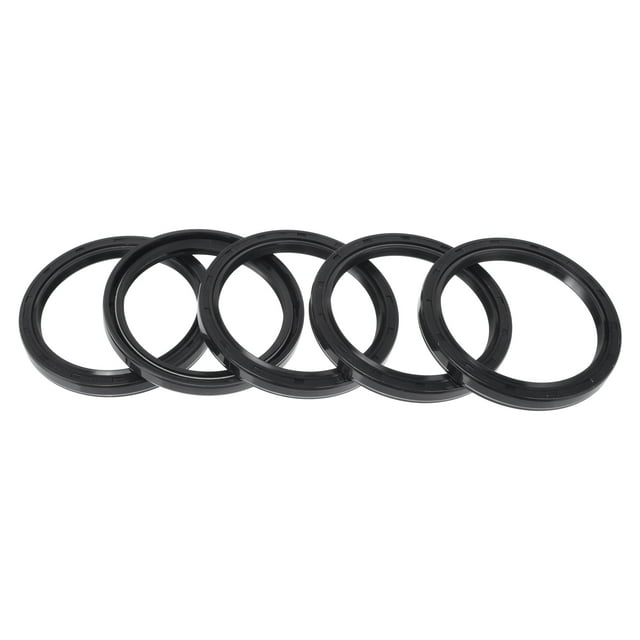 Sello de aceite universal Unique Bargains TC de doble labio con resorte de acero, sello de eje rotativo 65x80x8mm, alta presión, caucho NBR negro, 5 Pcs