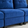 thumbnail image 4 of Lecut Reversible L Shaped 4 Seat Couch with Ottoman Sectional Sofa Couch Comfortable Velvet Large Modular Sectional Couch with Storage Navy, 4 of 8