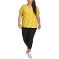 thumbnail image 1 of Calvin Klein Womens Solid Basic T-Shirt, Yellow, Plus Size, 2X, 1 of 1