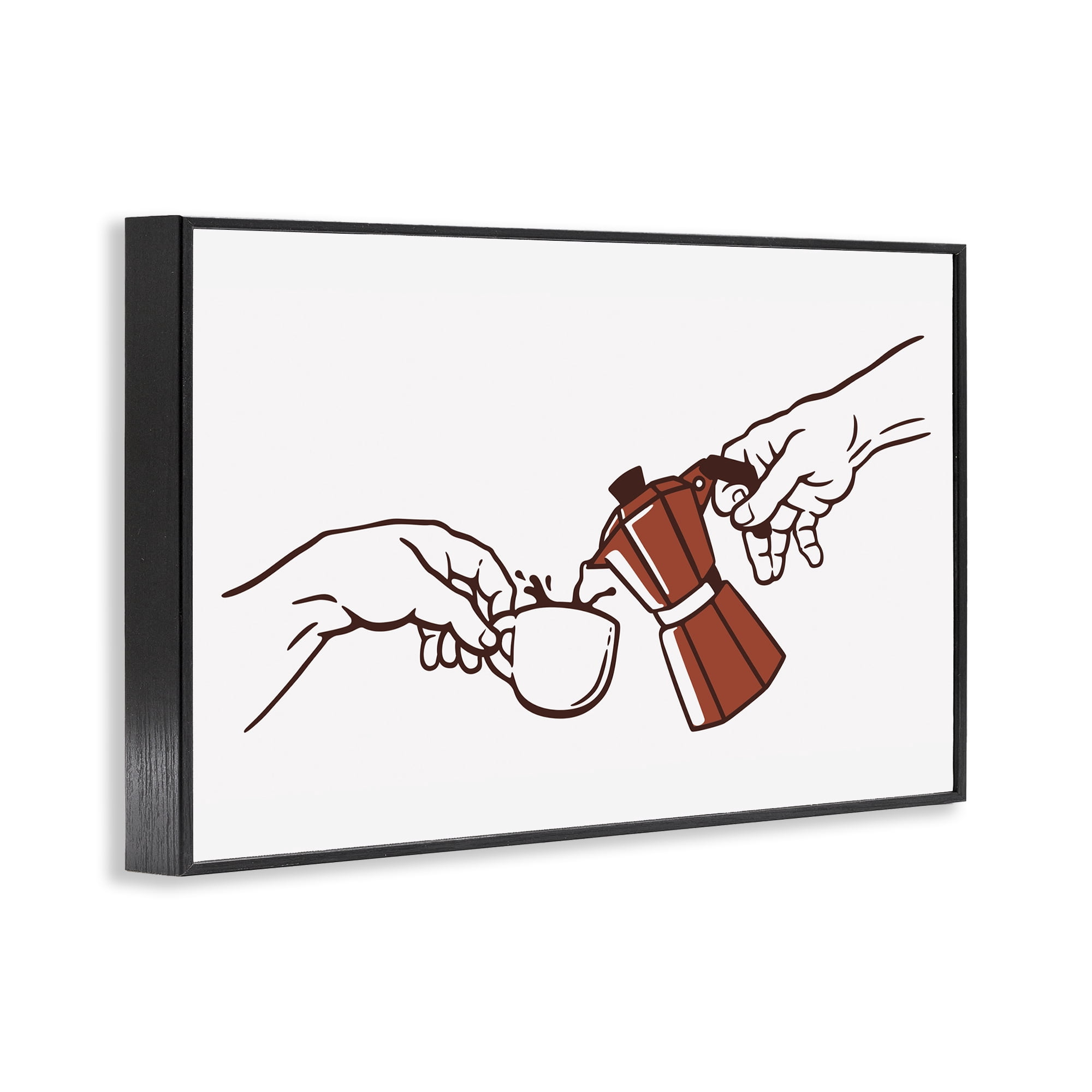 Stupell Industries Creation Of Coffee Classic Parody Black Framed Giclee Art, design by Tobe Fonseca
