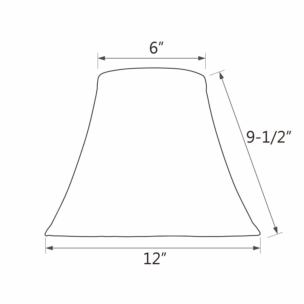 Aspen Creative 30163 Transitional Bell Shape Spider Construction Lamp Shade in Light Gold, 12" wide (6" x 12" x 9-1/2")