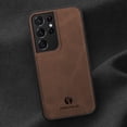 thumbnail image 4 of Mantto PU Leather Case for Samsung S21 Ultra, Retro Premium Luxury Slim Soft Non-Slip Grip Flexible Bumper Shockproof Full Body Protective Cover Phone Cases for Samsung Galaxy S21 Ultra, Brown, 4 of 8