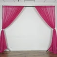 thumbnail image 3 of BalsaCircle 10 feet x 10 feet Sheer Voile Backdrop Drapes Curtains 2 Panels 5x10 feet Wedding Party Fuchsia, 3 of 5