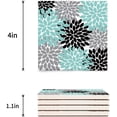 thumbnail image 3 of FMSHPON Multicolor Dahlia Pinnata Flower Customized Green,Black,Grey Set of 4 Coaster for Drinks, Absorbent Ceramic Stone Coasters Cup Mat with Cork Base for Home Kitchen Room Coffee Table Bar Decor, 3 of 4