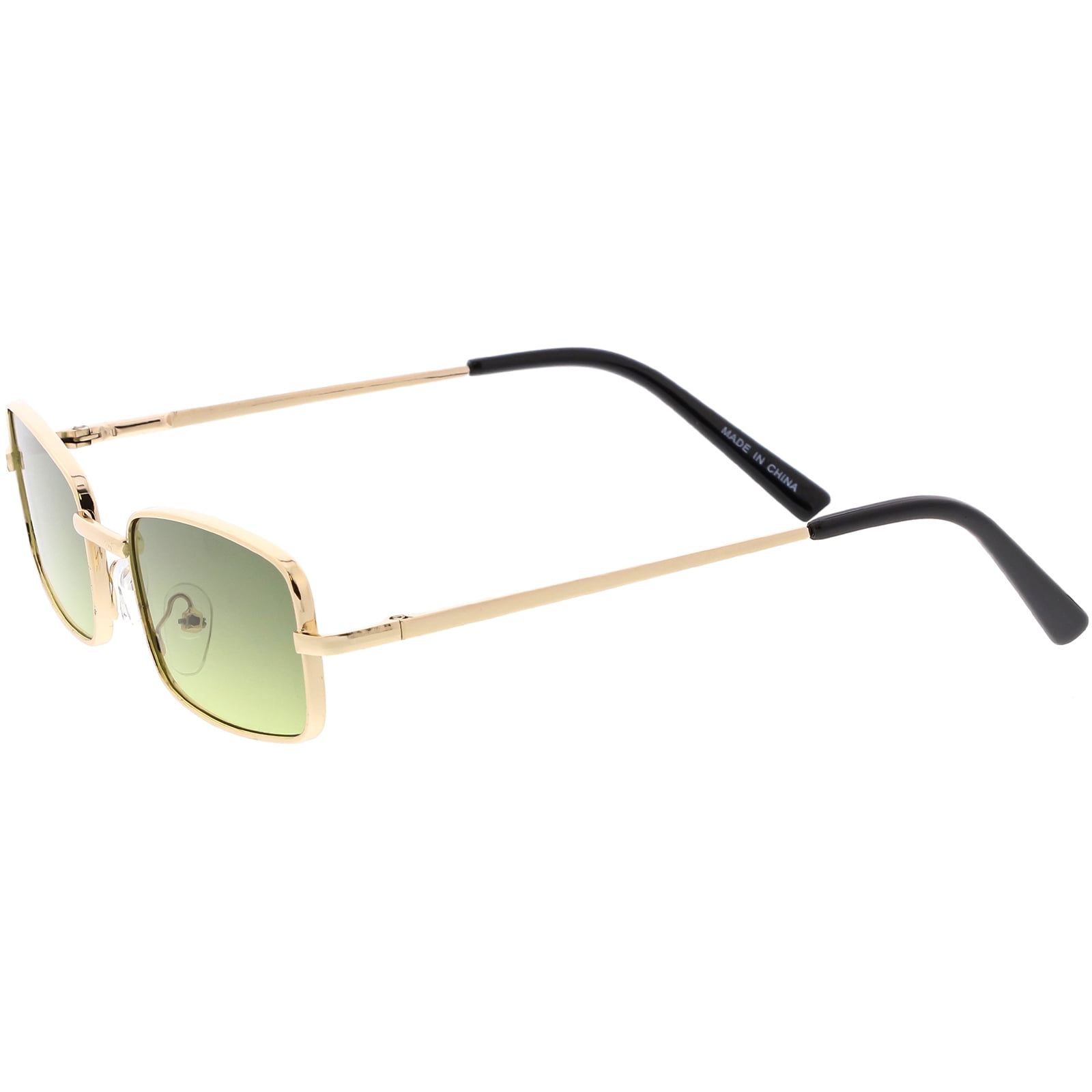 Classic Small Metal Rectangle Sunglasses Neutral Colored  display picture 2