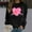 Black, variant on Womens Sweatshirts Plus Size Long Sleeve Round Neck Casual Print Loose Hoodless Sweatshirts Black 2XL