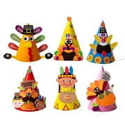 Hemoton 6Pcs Thanksgiving Hat Turkey Paper Hat Craft DIY Thanksgiving School Activities Thanksgiving Party Game Supplies Decoration (Mixed Style)