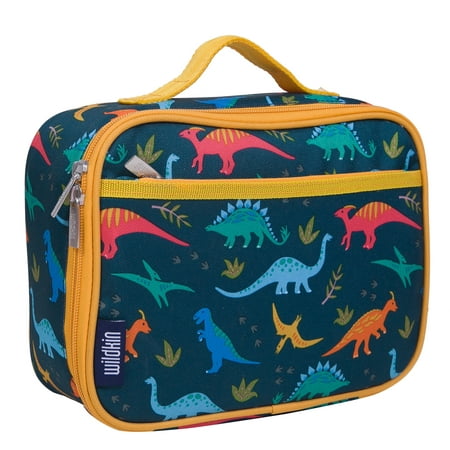 Wildkin Kids Insulated Lunch Box for Boy and Girls, BPA Free (Jurassic Dinosaurs Blue)