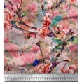thumbnail image 1 of Soimoi Tissu Viscose Georgette Rose Insecte, Pêche & Imprimés Floraux Roses au Mètre 42 Pouces de Large, 1 of 3