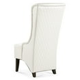 thumbnail image 5 of High Back Armless Dining Chair, Retro Wing Back King Throne Chair with Curved Backrest and Birch Legs, PU Leather Upholstered Accent Chair Side Chair for Living Room Dining Room Bedroom, White, 5 of 7