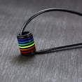thumbnail image 2 of Rainbow Pride Gay LGBT Peide Leather Rope Silver Stainless Steel Dangle Necklace For Men, 2 of 3