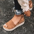 thumbnail image 4 of Sandalias con hebilla y correa en el tobillo con plataforma de cuña para mujer Zapatos de verano, 4 of 5