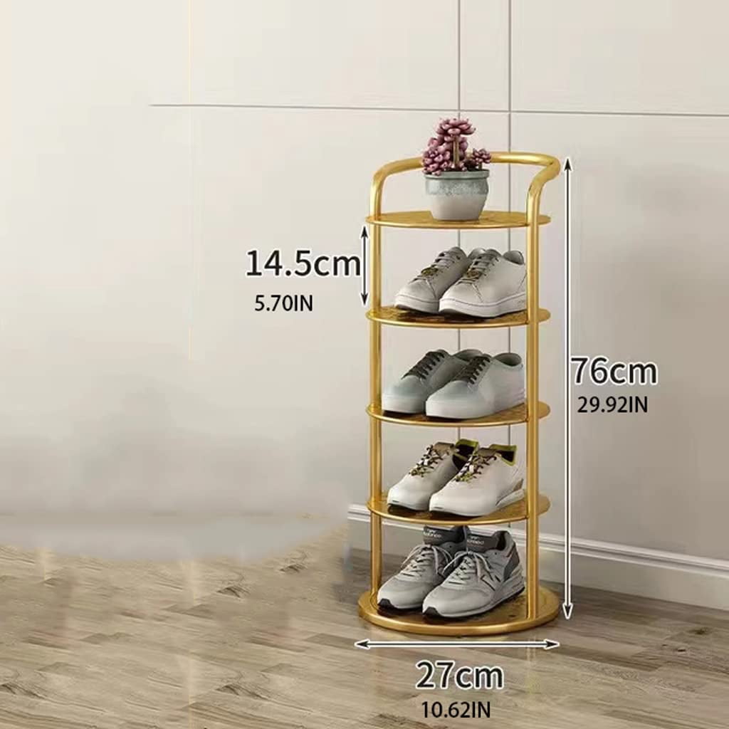 Shoe Storage Organizer Shoe Rack Multi-Layer Vertical Shoe Rack Save Space Iron Stand Storage Shelf for Living Room Doorway Furniture Products Shoe Rack for Door (5 Layer White China)