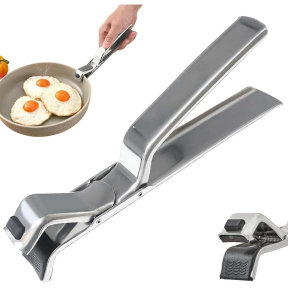 LOUQIBINE Upgraded Stainless Steel Hot Plate Gripper, Heat Resistant Kitchen Clip for Bowls Pots and Dishes, Dishwasher Safe Anti Scald Utensil