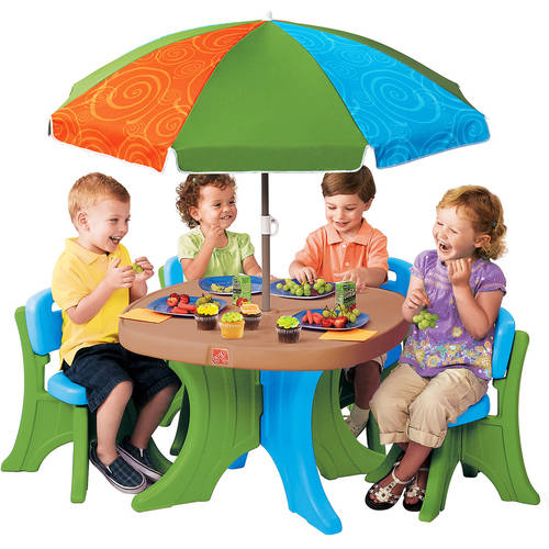 Step2 Deluxe Play u0026 Shade Kids Patio Set Walmart.com Step2 Deluxe Play u0026 Shade Kids Patio Set Walmart.com