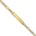 thumbnail image 1 of 10k Yellow Gold Figaro Link Name Bar Identification Id Bracelet, 1 of 5