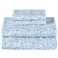 thumbnail image 5 of Better Homes & Gardens Cool & Crisp 4-Piece 300 Thread Count Blue Water Botanical Cotton Percale Sheet Set, Queen, 5 of 6