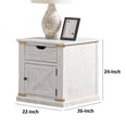thumbnail image 5 of Becca Farmhouse End Table-Barn Door Storage-Gold-White 26 Inch, 5 of 5