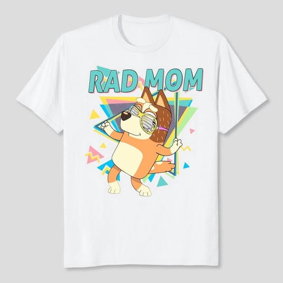 Rad Mom Blu.ey Cartoon Shirt, Men's and Women's Graphic Tee 100% Cotton by TBun, Full Sizes S-5XL