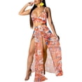 thumbnail image 3 of Lora Vestido maxi de dos piezas con cuello en V y estampado floral para mujer, 3 of 5