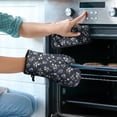 thumbnail image 2 of Pioneer Flower Floral Print Pattern 2-Pack Oven Mitts Set, Heat Resistant Kitchen Gloves, 7.7" X 12", 2 of 6