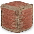 thumbnail image 1 of Steve Silver Jafar Square Handwoven Cinnamon/ Khaki Jute Pouf, 1 of 5