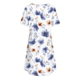thumbnail image 7 of Edvintorg Womens Casual Dress Loose Fit Lightweight V Neck Short Sleeve Flora Dresses Womens Fashion Summer Clothes White S, 7 of 7