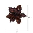 thumbnail image 2 of Vickerman 15" Artificial Mocha Deluxe Magnolia Christmas Stem, 8" Flower, 6 per bag, 2 of 2