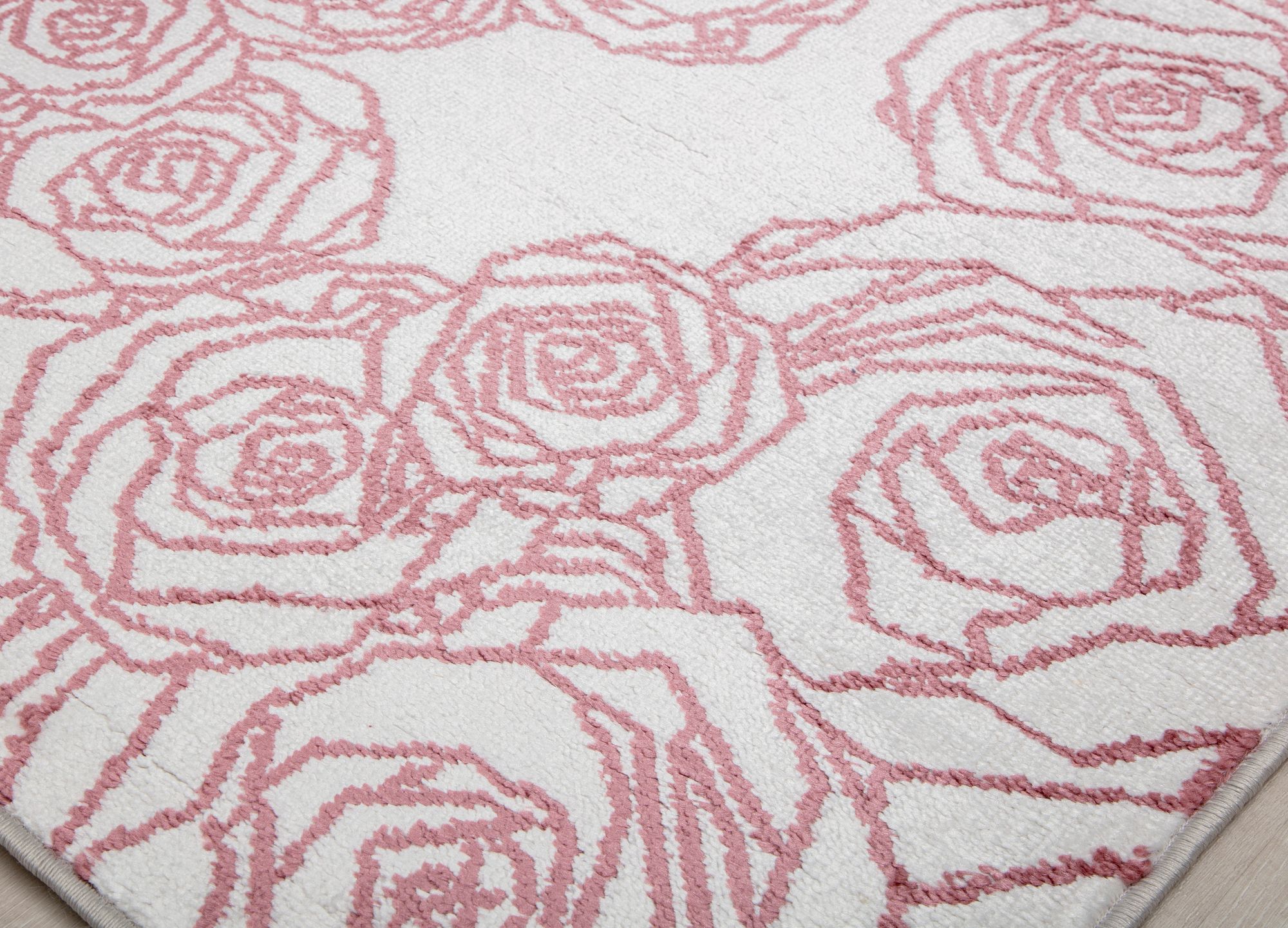 Elizabeth Sutton VE30C Spring Beauty Floral Transitional White Area Rug, 2'0" x 4'0"