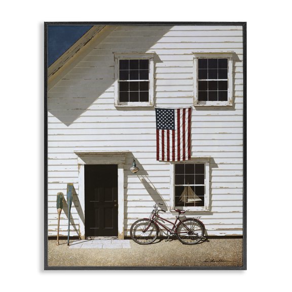Stupell Industries Traditional Americana Cape House Entrance Black Framed Giclee Art, 24 x 30, by Zhen-Huan Lu