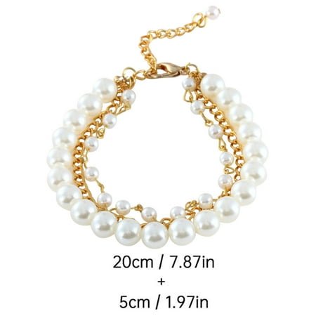 Usmixi Pearl Dog Necklace Collar Jewelry for Puppy Shiny Rhinestone Collar Bling Dog Collar Necklace Pet Jewelry Collar Holiday Deals
