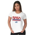 thumbnail image 4 of NASA Retro Worm Logo American Flag Women's T Shirt Ladies Tee Brisco Brands L, 4 of 5