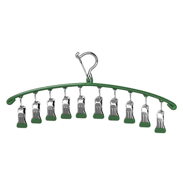 Inteprter Organizador de mallas Colgador de ropa Gancho de almacenamiento Mano de obra multicolor Tamaño compacto Ahorro de espacio Clip de Almacenamiento y organización del hogar Verde