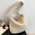 thumbnail image 3 of Bolso de mano de trabajo para mujer elegante bolso de hombro acolchado de pana bolso de moda con bolsillo, 3 of 9