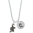 thumbnail image 1 of Delight Jewelry Silvertone Alligator Silvertone Script Initial Disc - Q - Charm Necklace, 20"+3", 1 of 4