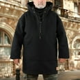 thumbnail image 1 of Ikevan Men'S Wool Heavy Coat Winter Leisure Jacket Pure Color Plus Size Casual Sweater Black XXXL, 1 of 4