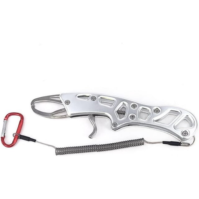 Hweilai Fish Lip Gripper, Aluminum Alloy One Hand Operation Portable Fish Lip Grabber Mouth Clamp Grip Tool Control Tackle for Grab Fish