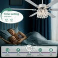 thumbnail image 6 of Cusp Barn 65" Vintage Crystal Shade Ceiling Fan with Lights and Remote Control, All Seasons DC Motor Reversible Fan with Lights, 6 of 16