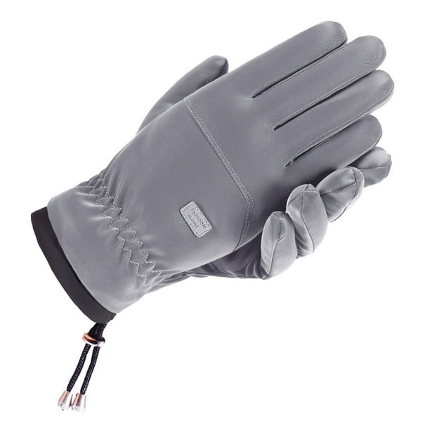 mfyjkho Guantes de invierno para hombre con pantalla táctil, forro polar térmico, resistentes al viento, para esquiar, andar en bicicleta y correr, talla única (1 par)
