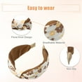 thumbnail image 4 of Diademas con nudo floral, antideslizantes, accesorios para el cabello de 2,36 pulgadas de ancho, diademas marrones para mujer, 4 of 8