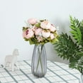 thumbnail image 2 of Artificial Peony Silk Flowers Bouquet for Wedding Home Garden Decoration(Dark Red+Pink), 2 of 5