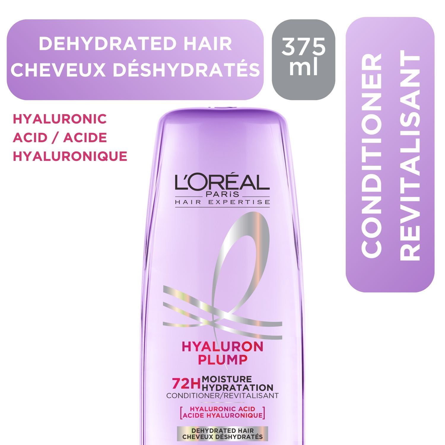Hyaluron Plump, Revitalisant Hydratant, 375 ml Pour les Cheveux Déshydratés