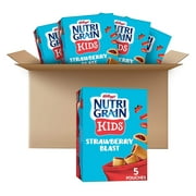 Kellogg's Nutri-Grain Kids, Soft Baked Mini Bars, Strawberry Blast, Good Source of 8 Vitamins and Minerals, 6.5oz Box (Pack of 5, 25 bars)
