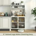 thumbnail image 2 of Patiojoy 5-Tier Metal Baker's Rack Kitchen Pantry Cabinet w/ See-through Flip-up Door Pegboard Adjustable Shelf White, 2 of 8