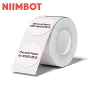 NIIMBOT Labels for B21/B1/B3S Label Printer, Thermal Stickers 1"x 1"(26x26mm), Waterproof, Oil-Proof Label Tape, 1 Roll of 260 Round Sticker Labels(Pink)