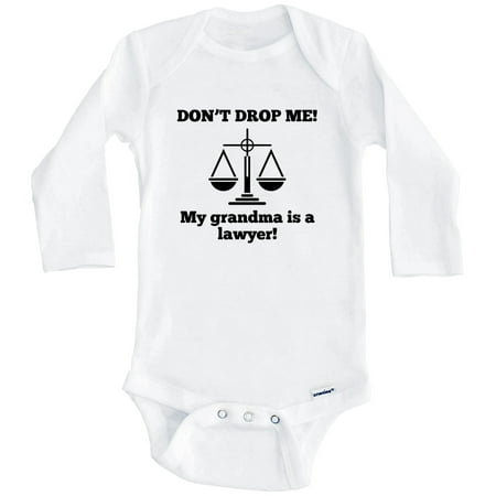 

Don t Drop Me My Grandma Is A Lawyer Funny One Piece Baby Bodysuit - Grandchild One Piece Baby Bodysuit (Long Sleeve) 0-3 Months White