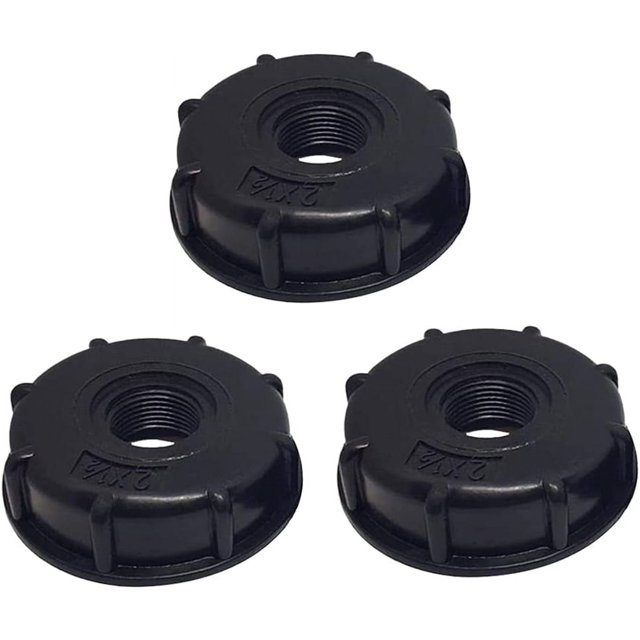 Adaptadores de tapa de tanque IBC de plástico, conector rápido S60x6 y adaptadores de unión roscada de tanque de agua de 1/2" para jardín doméstico, color negro, 3 piezas - DKSFJKL