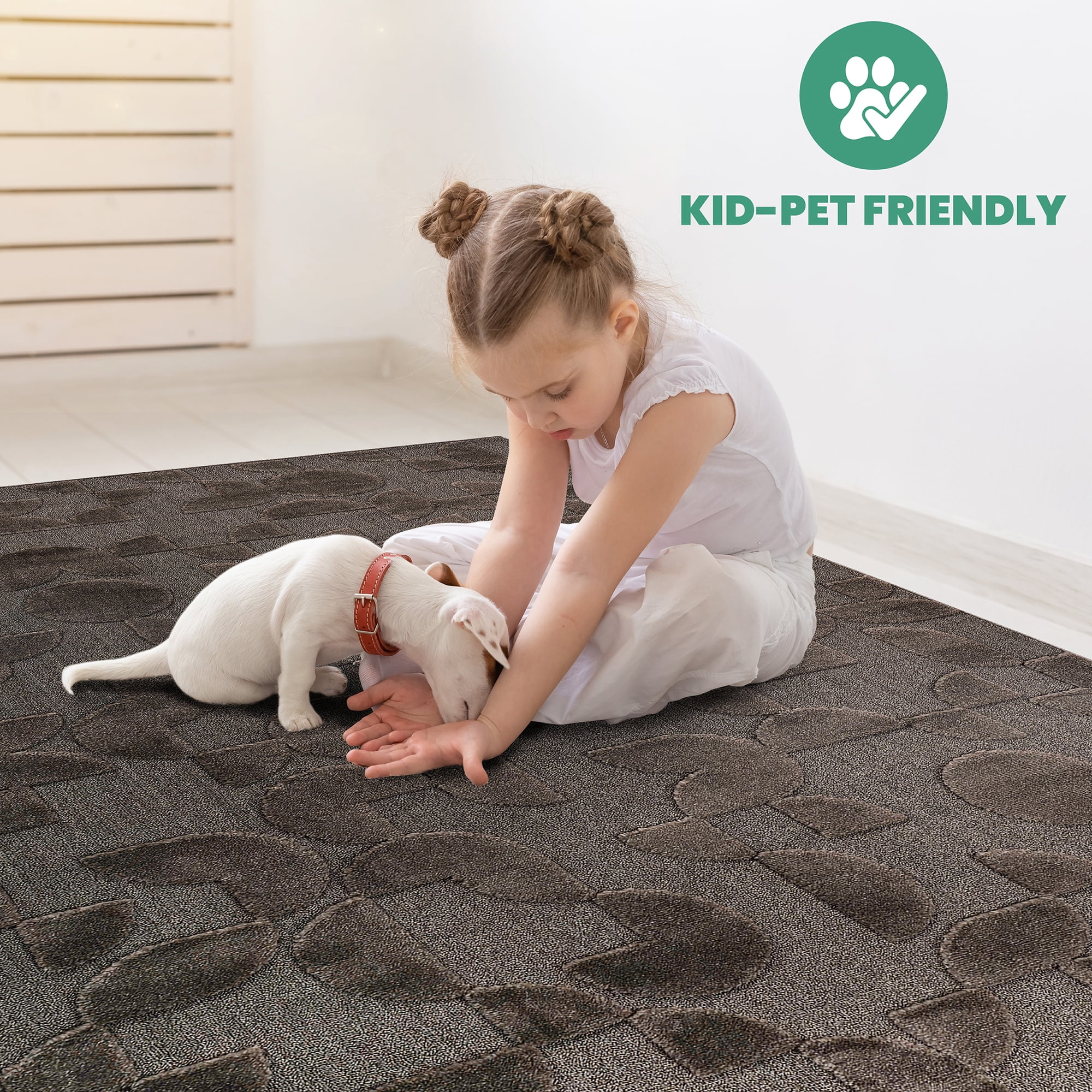 Indoor Area Rug 5'3"x7'6" Modern Contemporary Geometric Bohemian Non-Shedding Stain Fade Resistant Pet Kid Friendly Jute Backing Rug for Living Room Bedroom Kitchen
