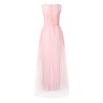 thumbnail image 3 of nsendm Chiffon Elegant Evening Women Gown Ball Floral Wedding Dress Party Lace Fashion Women's Dress Hi Low Dress Dress Pink Small, 3 of 5